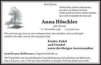 Anzeige von Anna Höschler von  Werbepost 