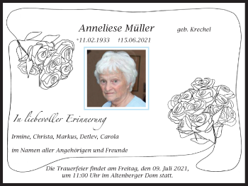 Anzeige von Anneliese Müller von Kölner Stadt-Anzeiger / Kölnische Rundschau / Express