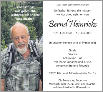 Anzeige von Bernd Heinrichs von  Blickpunkt Euskirchen 