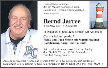 Anzeige von Bernd Jarree von Kölner Stadt-Anzeiger / Kölnische Rundschau / Express