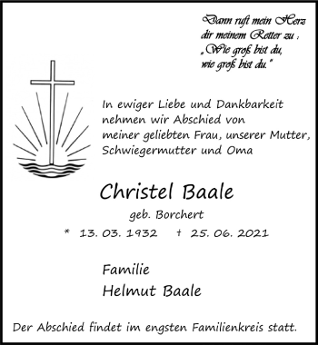 Anzeige von Christel Baale von  Lokale Informationen 