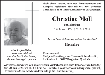 Anzeige von Christine Moll von  Werbepost 
