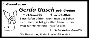 Anzeige von Gerda Gasch von  Kölner Wochenspiegel 