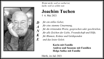 Anzeige von Joachim Tuchen von Kölner Stadt-Anzeiger / Kölnische Rundschau / Express