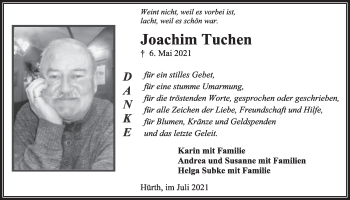 Anzeige von Joachim Tuchen von  Wochenende 