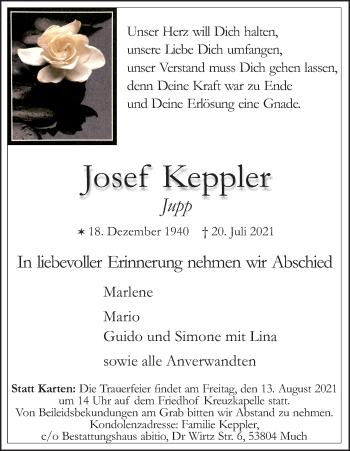 Anzeige von Josef Keppler von Kölner Stadt-Anzeiger / Kölnische Rundschau / Express