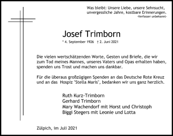 Anzeige von Josef Trimborn von  Blickpunkt Euskirchen 