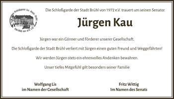 Anzeige von Jürgen Kau von  Schlossbote/Werbekurier 