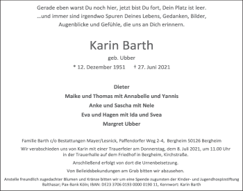 Anzeige von Karin Barth von  Werbepost 