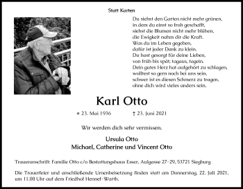 Anzeige von Karl Otto von Kölner Stadt-Anzeiger / Kölnische Rundschau / Express