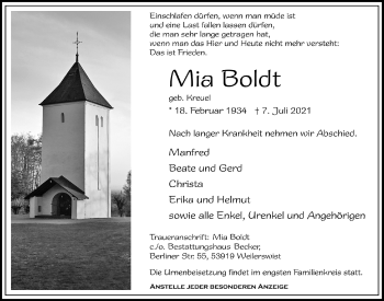 Anzeige von Mia Boldt von  Blickpunkt Euskirchen 