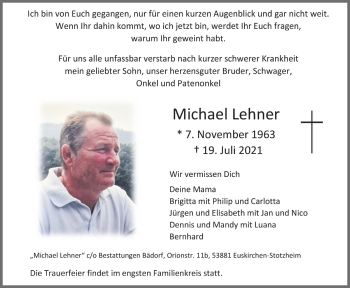Anzeige von Michael Lehner von  Blickpunkt Euskirchen 