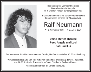 Anzeige von Ralf Neumann von  Werbepost 