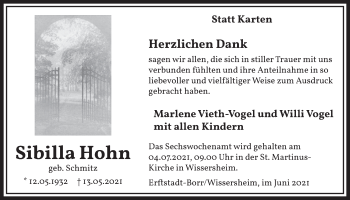 Anzeige von Sibilla Hohn von  Werbepost 