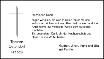 Anzeige von Therese Ostendorf von  Schlossbote/Werbekurier 