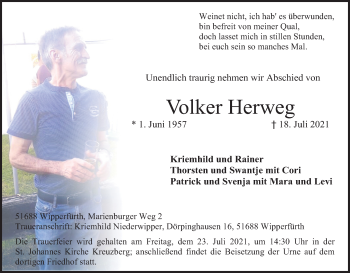 Anzeige von Volker Herweg von Kölner Stadt-Anzeiger / Kölnische Rundschau / Express