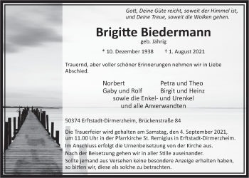 Anzeige von Brigitte Biedermann von  Werbepost 