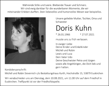 Anzeige von Doris Kuhn von  Blickpunkt Euskirchen 