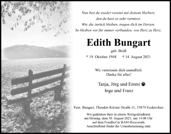 Anzeige von Edith Bungart von  Blickpunkt Euskirchen 