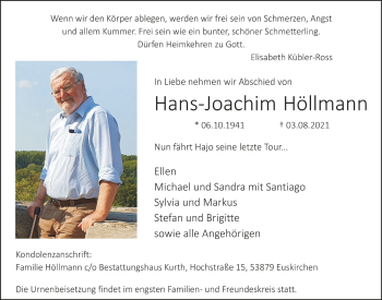 Anzeige von Hans-Joachim Höllmann von  Blickpunkt Euskirchen 