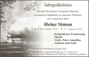 Anzeige von Heinz Simon von  Schlossbote/Werbekurier 