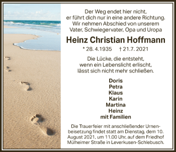Anzeige von Heinz Christian Hoffmann von  Lokale Informationen 