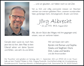Anzeige von Jörg Albrecht von Kölner Stadt-Anzeiger / Kölnische Rundschau / Express