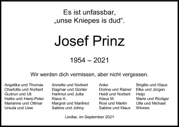 Anzeige von Josef Prinz von Kölner Stadt-Anzeiger / Kölnische Rundschau / Express