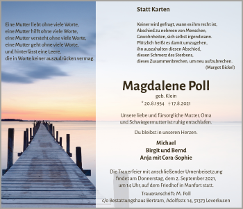 Anzeige von Magdalene Poll von  Lokale Informationen 
