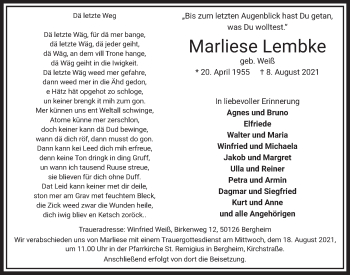 Anzeige von Marliese Lembke von  Werbepost 