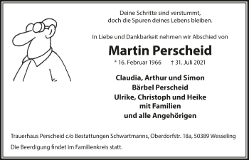 Anzeige von Martin Perscheid von  Schlossbote/Werbekurier 
