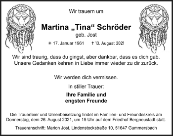 Anzeige von Martina  Schröder von  Anzeigen Echo 