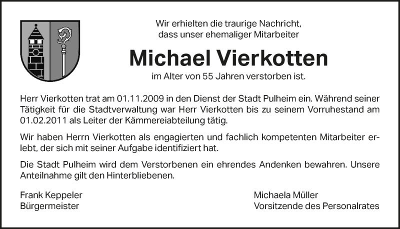  Traueranzeige für Michael Vierkotten vom 13.08.2021 aus  Wochenende 
