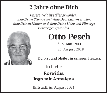 Anzeige von Otto Pesch von  Werbepost 