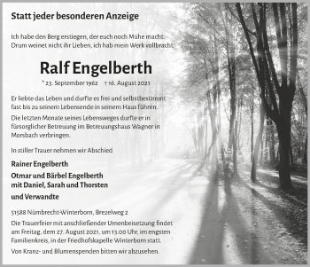 Anzeige von Ralf Engelberth von  Lokalanzeiger 