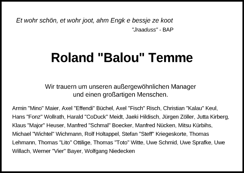  Traueranzeige für Roland Temme vom 14.08.2021 aus Kölner Stadt-Anzeiger / Kölnische Rundschau / Express