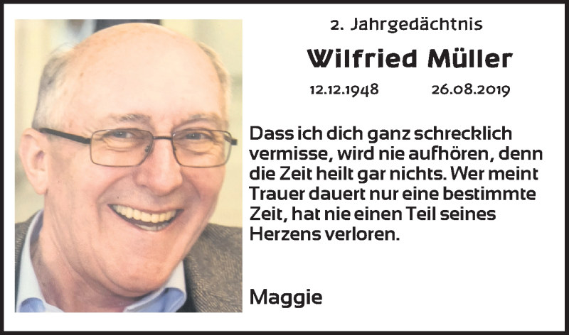  Traueranzeige für Wilfried Müller vom 25.08.2021 aus Kölner Stadt-Anzeiger / Kölnische Rundschau / Express