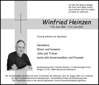 Anzeige von Winfried Heinzen von  Blickpunkt Euskirchen 