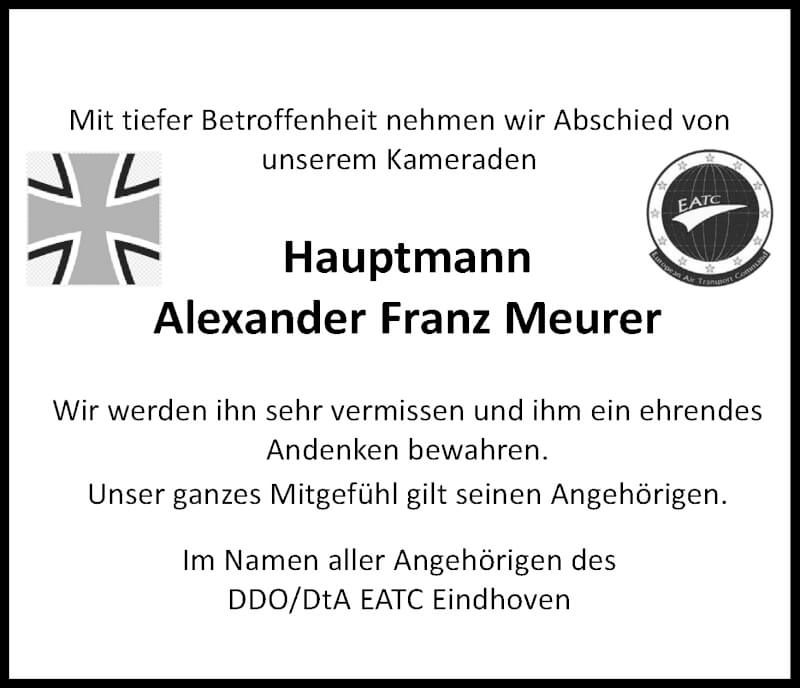  Traueranzeige für Alexander Franz Meurer vom 18.09.2021 aus Kölner Stadt-Anzeiger / Kölnische Rundschau / Express
