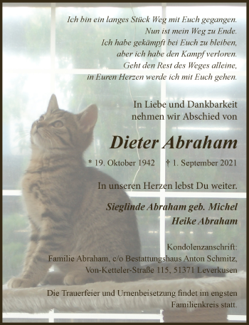 Anzeige von Dieter Abraham von  Lokale Informationen 
