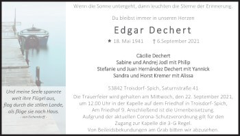 Anzeige von Edgar Dechert von Kölner Stadt-Anzeiger / Kölnische Rundschau / Express