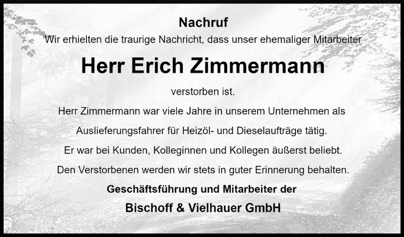  Traueranzeige für Erich Zimmermann vom 11.09.2021 aus Kölner Stadt-Anzeiger / Kölnische Rundschau / Express