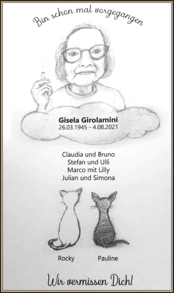Anzeige von Gisela Girolamini von  Anzeigen Echo 
