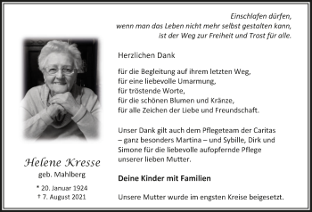Anzeige von Helene Kresse von  Blickpunkt Euskirchen 