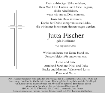 Anzeige von Jutta Fischer von Kölner Stadt-Anzeiger / Kölnische Rundschau / Express