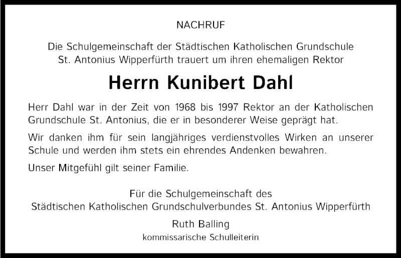  Traueranzeige für Kunibert Dahl vom 18.09.2021 aus Kölner Stadt-Anzeiger / Kölnische Rundschau / Express