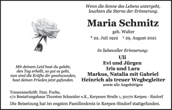 Anzeige von Maria Schmitz von  Werbepost 