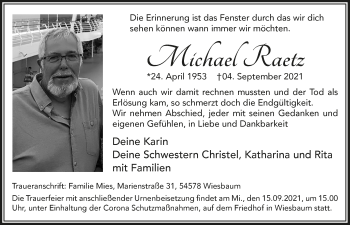 Anzeige von Michael Raetz von  Schlossbote/Werbekurier 