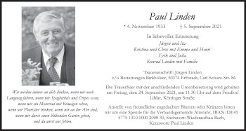 Anzeige von Paul Linden von  Werbepost 