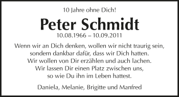 Anzeige von Peter Schmidt von  Anzeigen Echo 